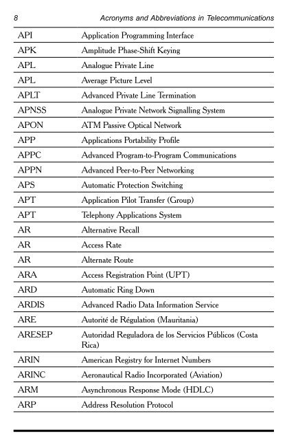 Acronyms and Abbreviations in Telecommunications - InterConnect ...