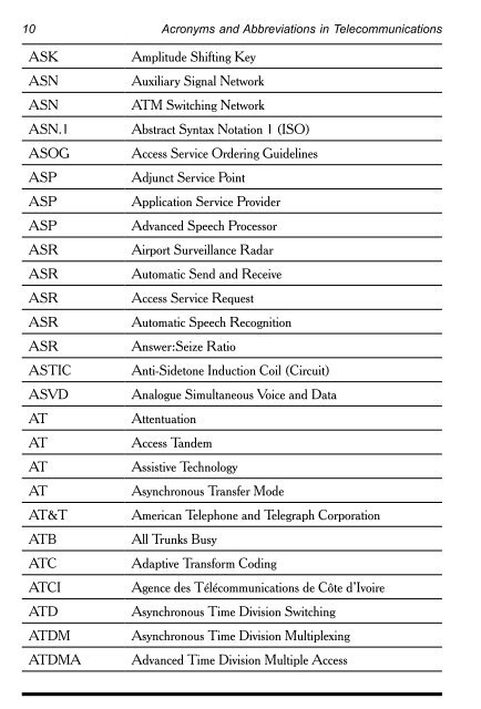 Acronyms and Abbreviations in Telecommunications - InterConnect ...