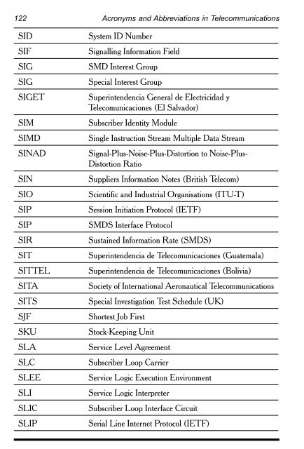 Acronyms and Abbreviations in Telecommunications - InterConnect ...