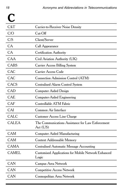 Acronyms and Abbreviations in Telecommunications - InterConnect ...