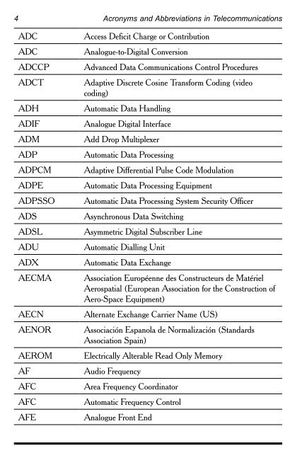 Acronyms and Abbreviations in Telecommunications - InterConnect ...