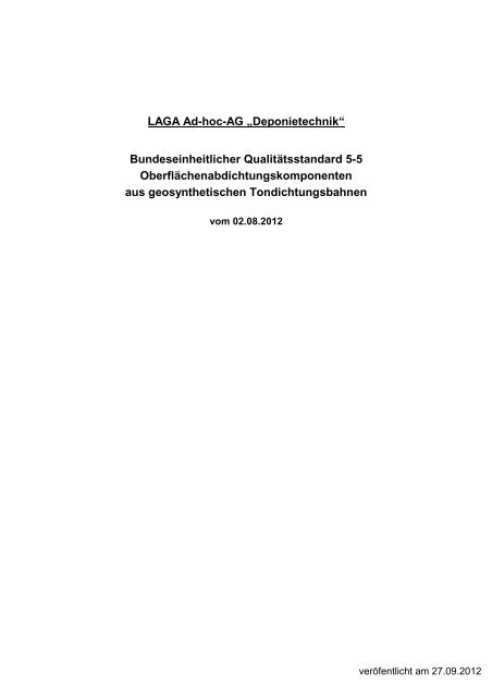 Bundeseinheitlicher Qualitätsstandard 5-5 - LAGA