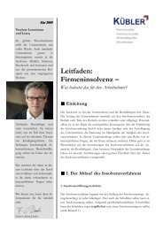 Leitfaden: Firmeninsolvenz – - Rechtsanwalt Dr. Franz-Ludwig Danko