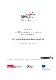 Dokumentation des PEB-Erfahrungsaustausches der ... - BBWA Berlin