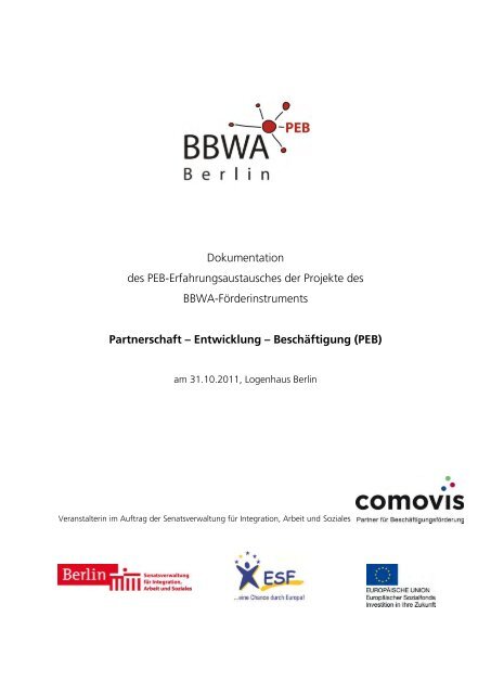 Dokumentation des PEB-Erfahrungsaustausches der ... - BBWA Berlin