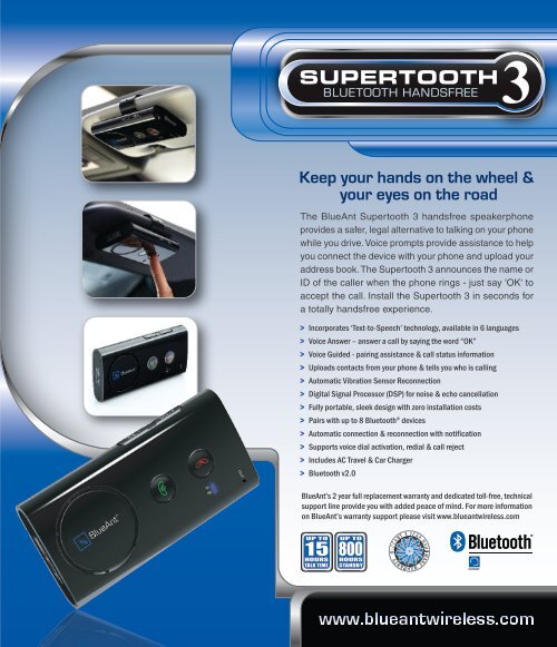 SUPERTOOTH 3 Specifications - BlueAnt Wireless