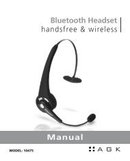 Manual Bluetooth Headset handsfree & wireless - Agk Nordic