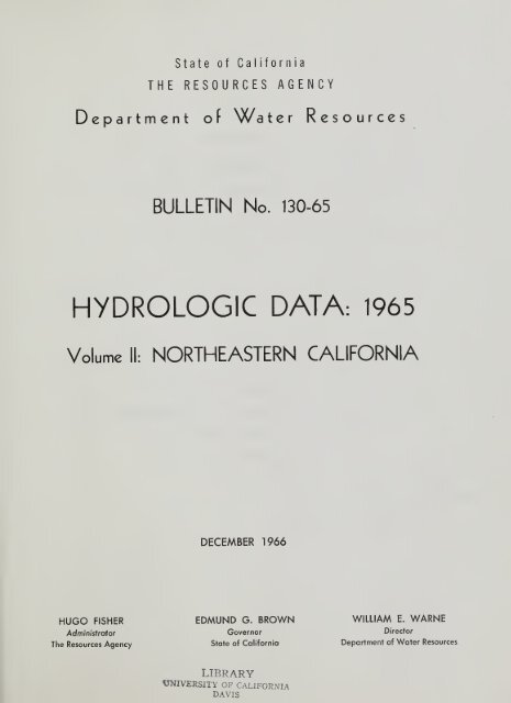Hydrologic data, 1965 - Department of Water Resources - State of ...