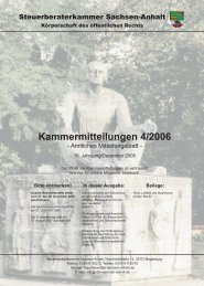 Kammermitteilungen 4/2006 - Steuerberaterkammer Sachsen-Anhalt
