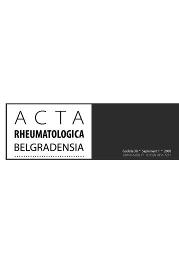 Godište 38 supplement 1 - Institut za reumatologiju