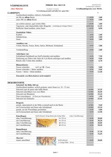 Vh-Preisliste 2012.xlsx - Pirmann