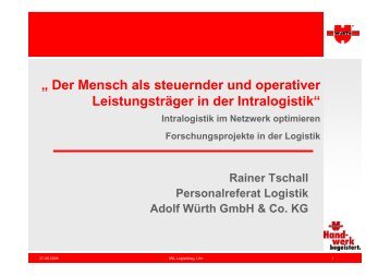 Rainer Tschall, Adolf Würth GmbH & Co. KG