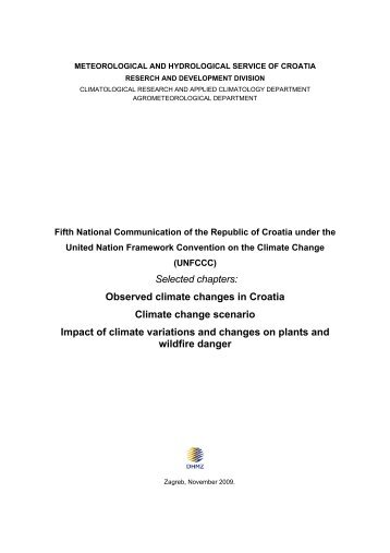 Observed climate changes in Croatia Climate change scenario