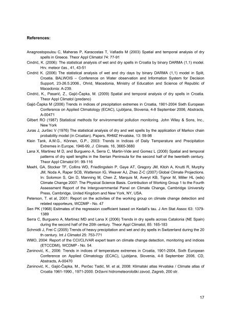 Observed climate changes in Croatia Climate change scenario