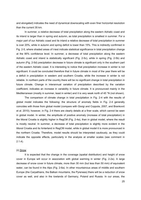 Observed climate changes in Croatia Climate change scenario