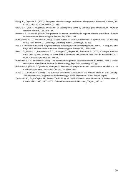 Observed climate changes in Croatia Climate change scenario