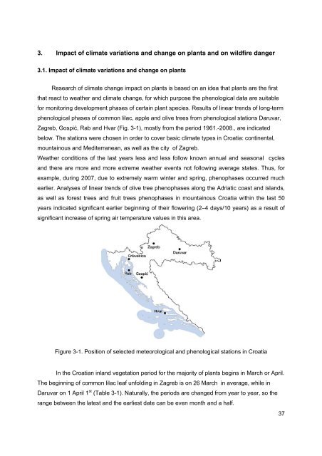 Observed climate changes in Croatia Climate change scenario