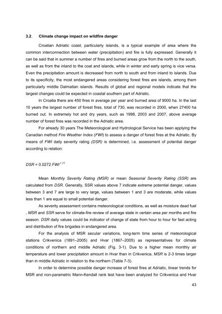 Observed climate changes in Croatia Climate change scenario