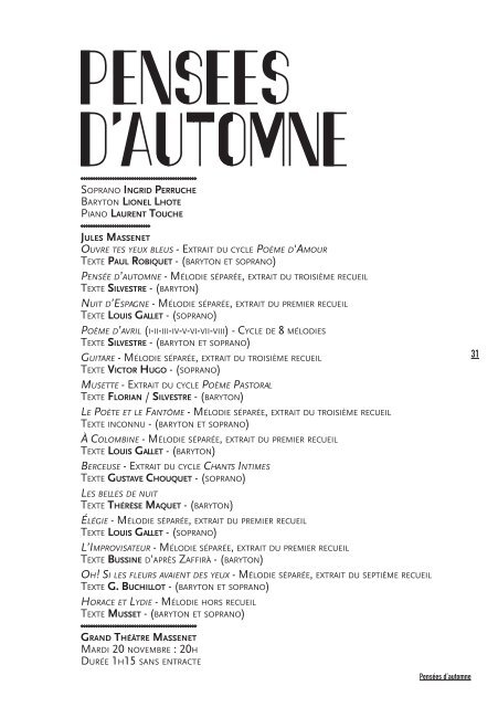 PROGRAMME - Opéra Théâtre de Saint-Etienne