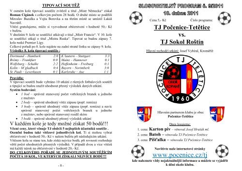 TJ Počenice-Tetětice vs. TJ Sokol Roštín