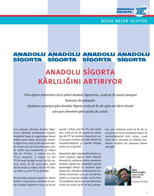 EKİM 2008 - Anadolu Sigorta