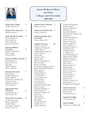 James Madison Fellows and Their Colleges and Universities 1992 ...