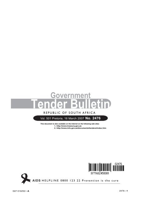 Government Tender Bulletin - National Treasury