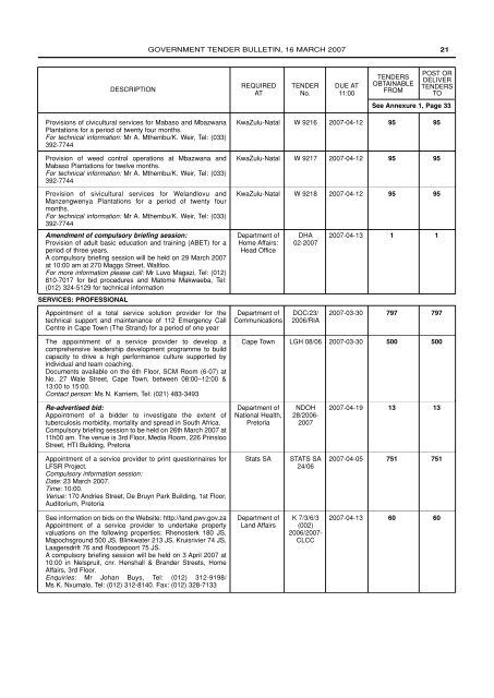 Government Tender Bulletin - National Treasury