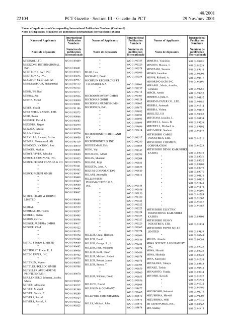 PCT/2001/48 : PCT Gazette, Weekly Issue No. 48, 2001 - WIPO