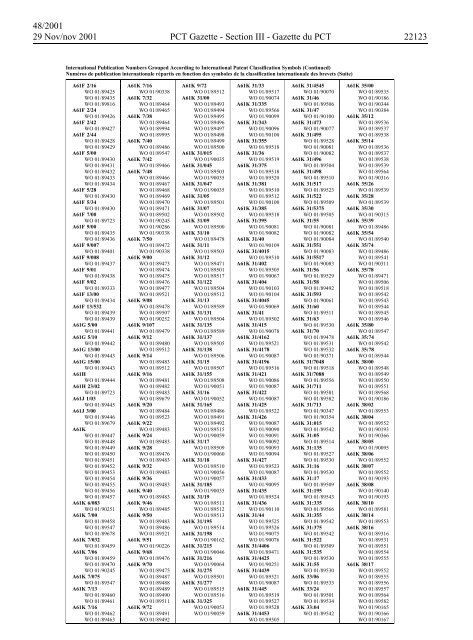 PCT/2001/48 : PCT Gazette, Weekly Issue No. 48, 2001 - WIPO