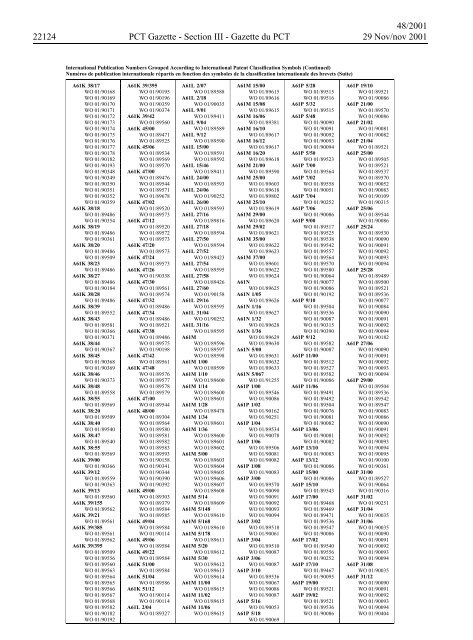 PCT/2001/48 : PCT Gazette, Weekly Issue No. 48, 2001 - WIPO