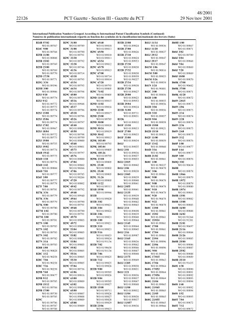 PCT/2001/48 : PCT Gazette, Weekly Issue No. 48, 2001 - WIPO