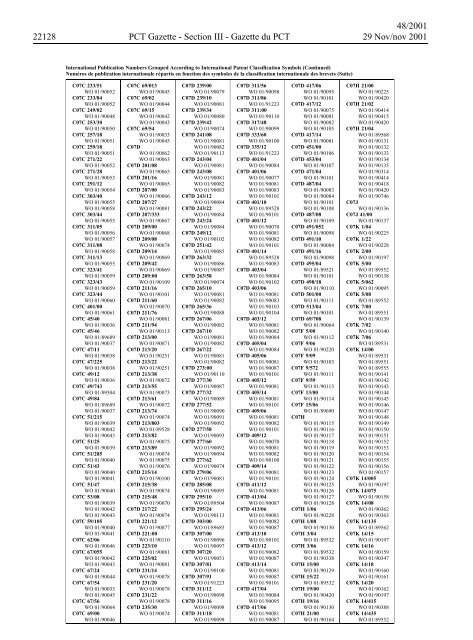 PCT/2001/48 : PCT Gazette, Weekly Issue No. 48, 2001 - WIPO