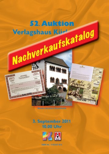 52. Auktion Verlagshaus Kürle/Raab 3. September 2011 10.00 Uhr