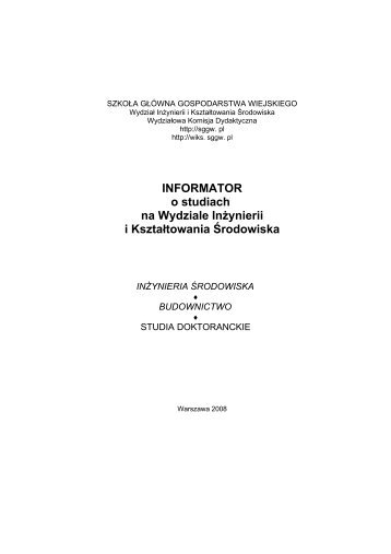 Informator 2008 - dr hab. Mieczysław Połoński prof. SGGW