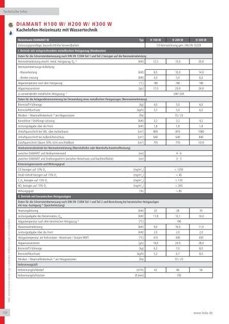 DIAMANT W Technische Daten (PDF, 256 kB) - Leda