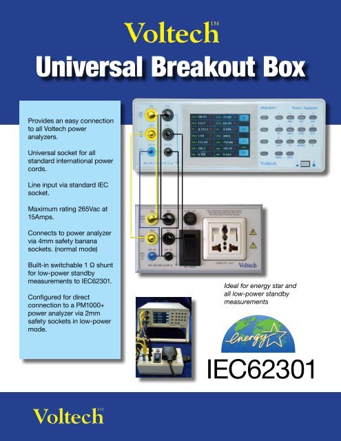 Voltec Testers Universal Breakout Box - Voltech - Transformer Testers and Power ...
