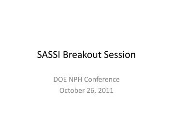 SASSI Breakout Session_1.pdf - U.S. Department of Energy