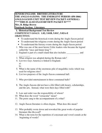 anglo-saxon unit test review packet (gen