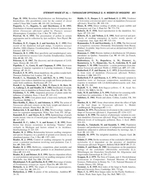 The biology of Canadian weeds. 117. Taraxacum officinale G. H. ...