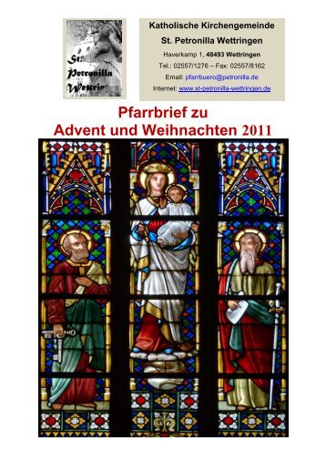 Pfarrbrief zu Advent und Weihnachten - St. Petronilla Wettringen