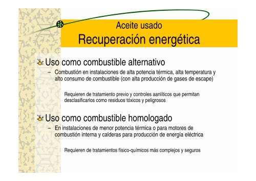 Reuso - Reciclaje de Aceites Lubricantes - bvsde