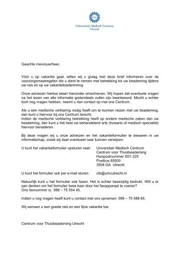 Adviezen voor een reis en vakantie met ... - UMC Utrecht