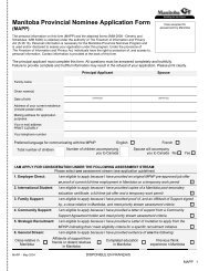 Manitoba Provincial Nominee Application Form - Immigroup ...