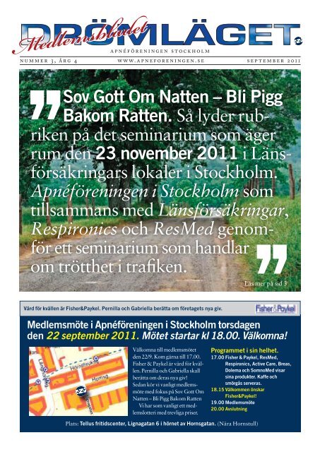 sov gott Om natten – Bli Pigg Bakom ratten - Apnéföreningen i ...