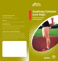 Quadriceps Contusion (cork thigh) - Sports Medicine Australia