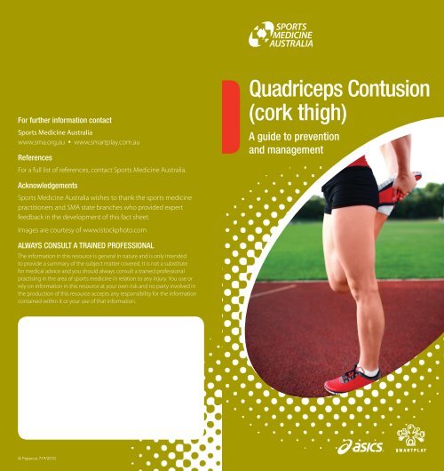 Quadriceps Contusion (cork thigh) - Sports Medicine Australia