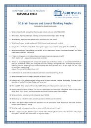 50 Brain Teasers and Lateral Thinking Puzzles - Acropolis Leadership