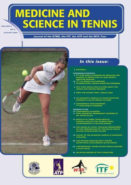 MEDICINE AND SCIENCE IN TENNIS - ITF