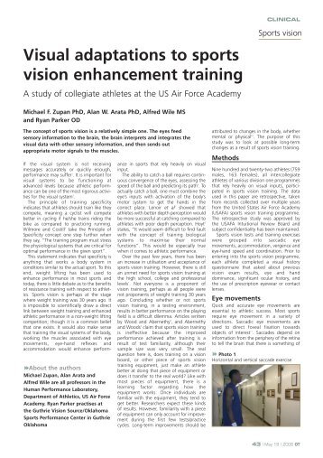 Visual adaptations to sports vision enhancement ... - Dynamic-Eye